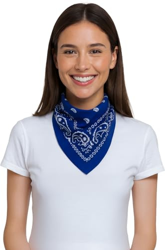 FIESTAS GUIRCA | Pañuelo Azul para Adulto Unisex - Accesorio Textil Versátil para Fiestas de Disfraces, Carnaval y Celebraciones - Ideal para Complementar Disfraces de Pirata, Vaquero o Bandido - Azul