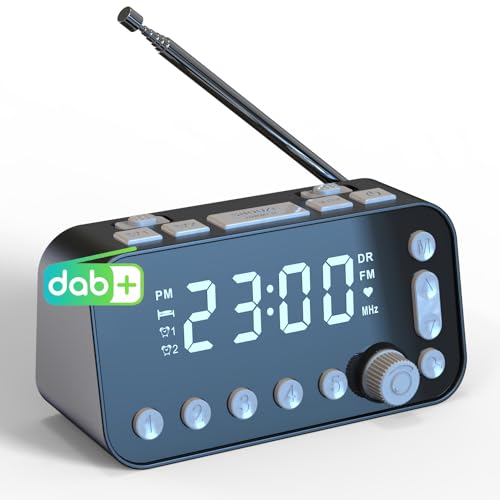 Epronic Tragbares DAB/DAB+/FM Radio, Digitalradio DAB Plus mit 3,5'' LED-Display, Dual-Wecker, Sleep-Timer, Kleines Küchenradio Radiowecker am Bett