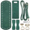 JMZLLRX Taschenboden zum Häkeln PU Ledertasche Strickset mit Tasche Twist Lock Taschenriemen für Taschen-Herstellung Handtasche DIY Craft, Grün