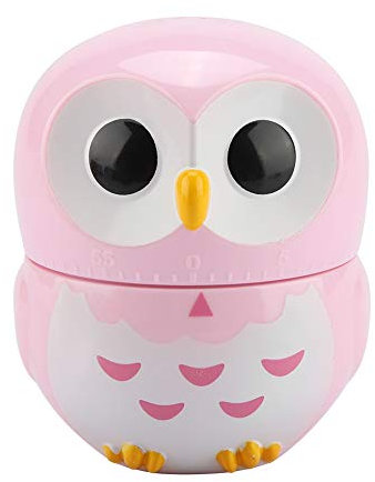 Egg Timer for Boiling Eggs, Cute Owl Shape Manual Kitchen Timers for Cooking Mechanical Home Cooking Counters Clock Alarm Kitchen Cooking Tool (Pink)