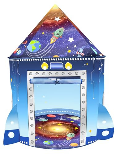 Tienda campaña Cohetes Sala Juegos bebés niños Interior Exterior Nave Espacial Tienda con temática Astronauta Emergente Juguete Espacial portátil Tienda Fiesta Disfraces en Casa Regalo de cumpleaños