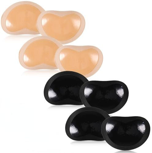 4 Pairs Silicone Bra Inserts Sticky Chicken Fillet Bra Inserts Bra Shaper Inserts Removable Bikini Chicken Fillets Bikini Padding Inserts Self-Adhesive Bra Pads Stick on Silicone Bra Pads Lift Cups