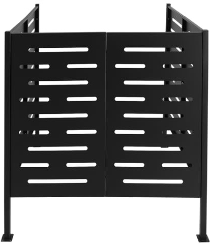 Ageanbri Air Conditioner Fence Outdoor Air Conditioner Privacy Fence Metal Privacy Fence Cover Aluminum Alloy Air Conditioner Freestanding (Black, 48.03 * 22.05 * 48.03in)