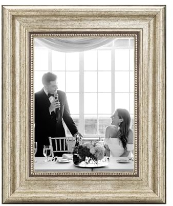 CABBEL Marco de fotos 10x15 cm plata – Marco vintage barroco con estilo antiguo para pósters, fotos y certificados – Con acrílico irrompible – Decorativo y elegante – Perfecto para salón