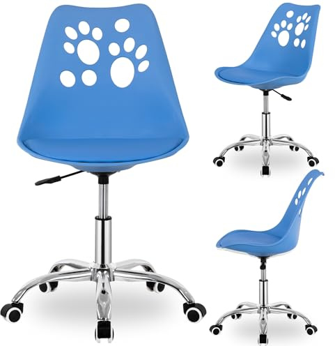 SPRINGOS Sedia da scrivania per bambini dai 6 anni in su, altezza regolabile in altezza, sedia da scrivania per bambini, ergonomica, con ruote e imbottitura morbida, scrivania per bambini e ragazzi
