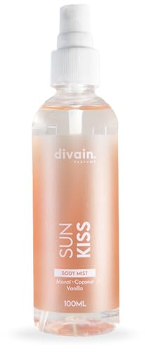 Brume Corporelle 100ml Florale Fruitée, Rafraîchissante et Estivale, aux Noix de Coco et Vanille, Unisexe | Sun Kiss Body Mist | divain.Parfums