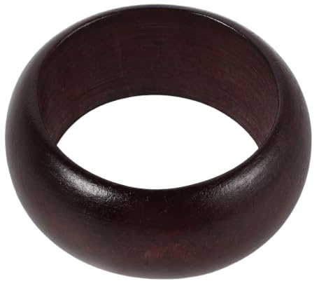 Kisangel Franskt brett träarmband, bohemiskt brett och tjockt armband för kvinnor, stapelbart cirkelarmband, handgjorda handledssmycken i naturligt trä, D 65 mm