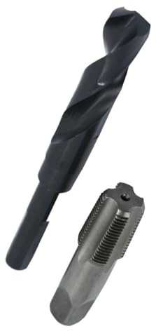 Drill America POU Series 1/2 NPT Tap and Drill Set, 1/2 Carbon Steel NPT Tap and 23/32 HSS Drill Bit w/ 1/2 Shank in Plastic Case