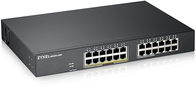 Zyxel 24 porte Gigabit PoE Switch | Gestione Smart | Montaggio in rack | 12 porte PoE+ von budget da 130 W | VLAN, IGMP, QoS | Garanzia a vita [GS1900-24EP]