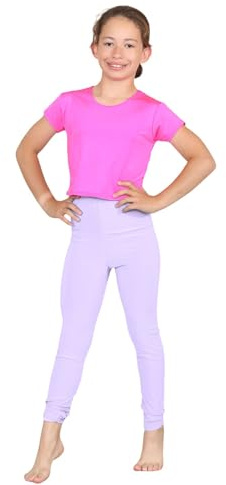 Hamishkane Leggings för flickor, premiumkvalitet, flickleggings, snygga, hållbara och funktionella gymnastikleggings, flickor, idealiska stretchiga smala sommarleggings för flickor, Lila, 9-10 År