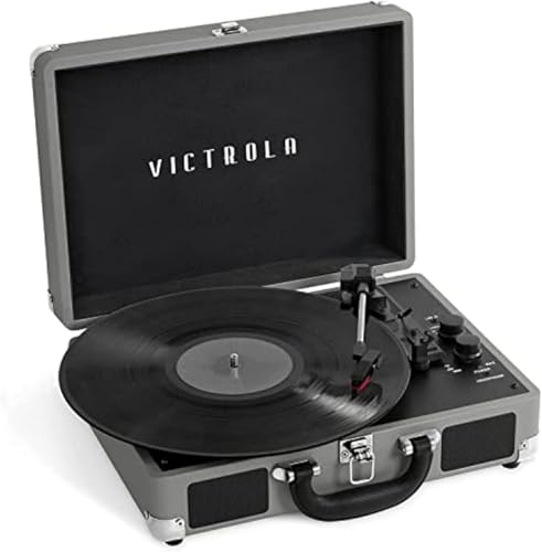 Victrola VSC-400SB-NWG-SDF Journey+ Dual Bluetooth portátil Maleta Tocadiscos (Gris)