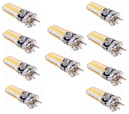 ANTYX Lampadina Gy6.35 LED Lampadina LED Bi-Pin 3W 12 × 5730SMD Lampadina alogena 20W Equivalente in Silicone Rivestito infrangibile 180-220 Lumen 360 ° Angolo di Apertura AC/DC 12V 10-Pack