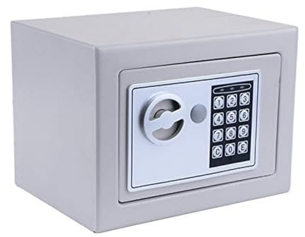 Nictemaw Digital Elektronischer Safe Tresor Möbeltresor Elektronikschloss mit Schlüssel, Grau