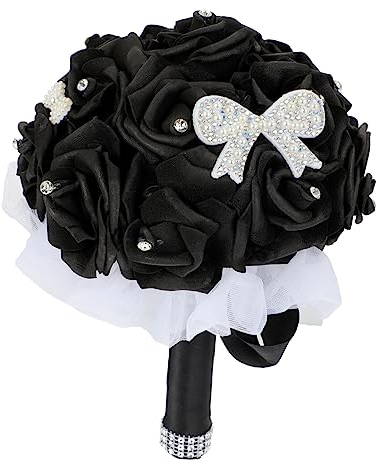 ULDIGI Künstlicher Brautstrauß Elegante Kunstblumen für Braut Und Brautjungfern Realistische Seidenblumen für Hochzeits Fotoshooting Party Dekoration