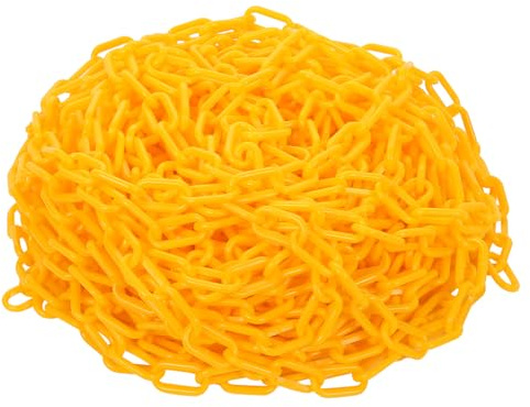 szkoo Cadena de bloqueo de 30,5 m, color amarillo, de plástico, para seguridad, control humano, tráfico, línea de cola