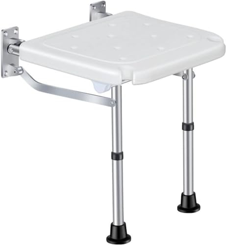 Duschsitz Klappbar Wandmontage Duschklappsitz Mit Rutschfesten Füßen Klappsitz Dusche Dusche Sitzgelegenheit Stuhl Für Schwangere, Senioren, Behindert Badewannensitz Duschhocker