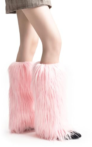 Sertay Jambières Femmes, Jambes Fourrure Hiver, Chauffe Jambes Peluche Femmes, Jambières Moelleuses, Convient pour les Performances Sur Scène, Jeux de Rôle, Costumes D'Halloween (1, Rose)