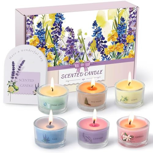Fulasofia Duftkerzen Geschenkset, 6er Set Duftkerze, Duftkerzen im Glas, Aromatherapie Kerzen, Aroma Kerzen, Sojawachskerzen, Kerzenset für Frauen zu Weihnachten Valentinstag Geburtstag Muttertag
