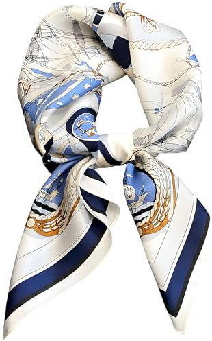 Onllh 100% Mulberry Silk Scarf for Women Hair Lightweight Square Neckerchief Wrap For Head Scarves 21 -31