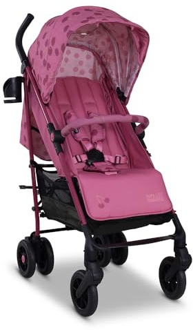 Cosatto Supa Lite Pushchair – from Birth to 4 Years (25kg), 4-Wheel Suspension, Large Basket, XL UPF100+ Canopy, Foldable, Compact, Stroller with Cup Holder, Rain Cover (Cherry Pie)