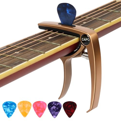 Aomig Universal aluminiumlegering Clip-on stämapparat exakt tuner för alla instrument gitarr bas violin ukulele gitarrtillbehör Kapodaster gitarrstämmare lyft akustisk gitarr stämmer