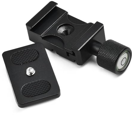 EasyByMall K30 - Morsetto per lenti con piastra a sgancio rapido da 1/4, in lega di alluminio, compatibile con Arca-Swiss, per treppiedi Benro RRS Kirk Wimberley Sirui