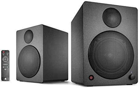 Wavemaster CUBE NEO black - Regallautsprecher-System (50 Watt) mit Bluetooth-Streaming, Digitalanschluss und IR-Fernbedienung, Aktiv-Boxen, Nutzung für TV/Tablet/Smartphone, schwarz (66380)
