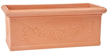 Garden Italia Vasi Fioriera festonata GCF Lato cm 60 alt.24 cm Made in Italy Cassetta in resina colore Impruneta - Resistente al gelo - Antiurto Leggera Classica