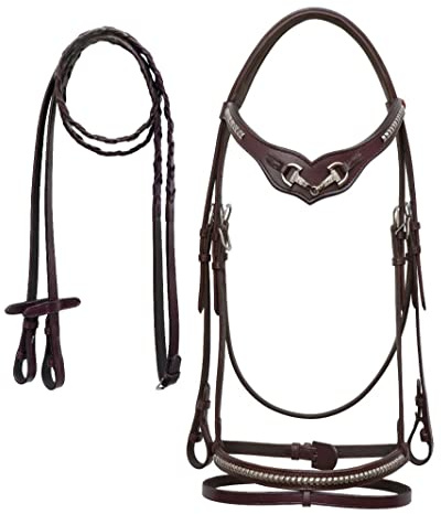 CHALLENGER English Horse Mahogany Padded Leather Tack All-Purpose Jumping Bridle 803449MG-F