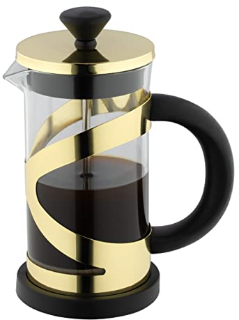 Café Olé Classico Cafetiere, Gold-Finish, 800 ml, 6 Tassen, French Press Kaffeemaschine, hitzebeständiger Griff, Edelstahl, CM-08G
