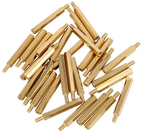 30 Pieces 3 mm Male Socket Brass PCB Spacer Hex Stand-Off Column 30 mm
