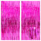 KatchOn, Rosa Folien-fransenvorhänge 2 Stück – 2,5m X 1m | Lametta Vorhang Pink für Geburtstag, Hochzeit, Party, Baby Shower | Luftschlangen Hot Pink für Einhor Geburtstag | Party Deko Pink