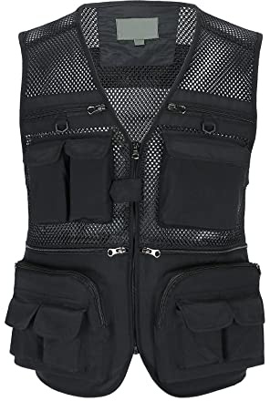 Btmpmcs Gilet da Uomo All'aperto Panciotto da Pesca Multitasche Leggero Traspirante Giacca da Lavoro Asciugatura Rapida Sport Giubbotto Senza Maniche Fotografi Gilet da Caccia