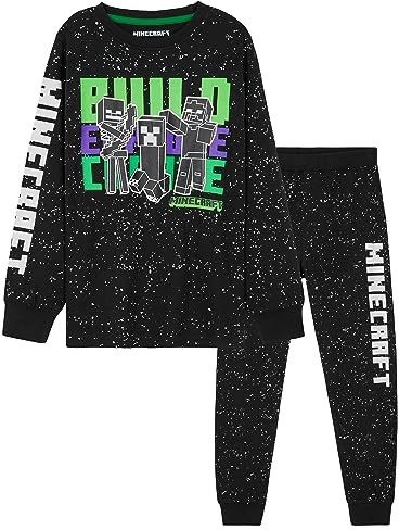Minecraft Pyjama Enfant Garcon, Ensembles de Pyjama Garçon, Vêtements Enfant Ado 5-14 Ans