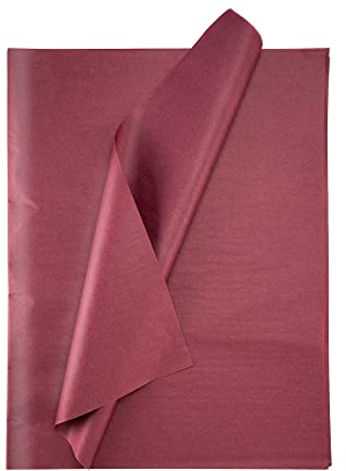 Seidenpapier bunt – 50 Blatt – 50 x 75 cm – Verpackungsmaterial für Kerzen, Kleidung, Seife – als Bastelpapier, Geschenkpapier – Hochzeit, Weihnachten – Füllmaterial in Versandkartons – WEINROT