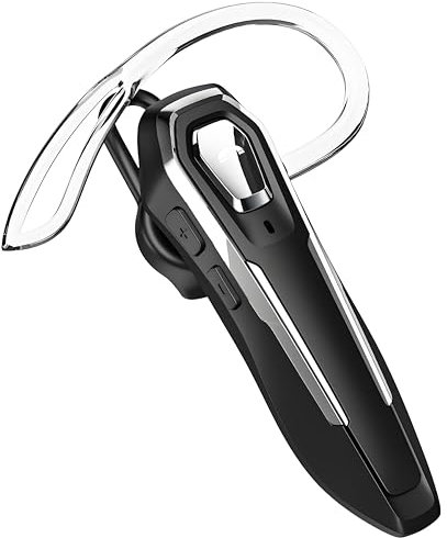 Bluetooth Earpiece Handsfree 36Hrs Talking Time Wireless Headset Bluetooth 5.4 Single Ear Bluetooth Headset Noise Canceling Mic Wireless Bluetooth Headphones for Driving Black