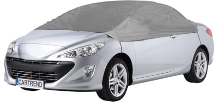 CARTREND Halvgarage reflex L, snabb montering tack vare elastiska band, vinter- och sommarbeständig, vattenavvisande yta, UV-resistent polyester, tvättbar presenning, storlek L