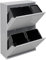 ARREGUI Basic CR602-B2 Mülltrennsystem aus Stahl | 4 Fächer Mülleimer für die Küche | 1 Extra Großer Eimer für Plastik und 1 Kleiner für Biomüll | 23+11+17+17 L (68 L) | 4 Fach Abfalleimer | grau