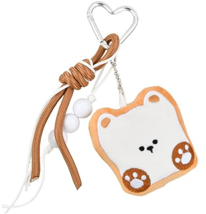 Aohyue Ornamento Orso Pane Portachiavi Peluche Portachiavi Peluche Ciondolo per Zaino Giocattolo