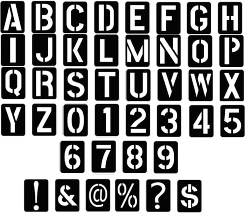 UIEXAY Lettera Stencil 7.6Cm Simboli Numeri Stencil Numeri Riutilizzabili Modelli Di Alfabeto Kit Di Alfabeto Ad Incastro Per Artigianato Verniciatura A Spruzzo Progetti Artistici A(42)