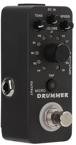RiToEasysports Drum Machine Pedal Kompakt Elgitarr Drum Loop Effect True Bypass för Musiker Metal Black
