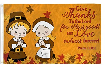 AZ FLAG - Drapeau Prière de remerciements - 150x90 cm - Drapeau Give Thanks 100% Polyester Avec Oeillets Métalliques Intégrés - Pavillon 110 g