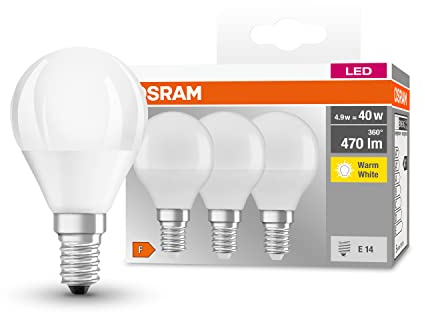 Osram Lampadina LED a Goccia, Luce Calda, E14, 40 W Equivalenti