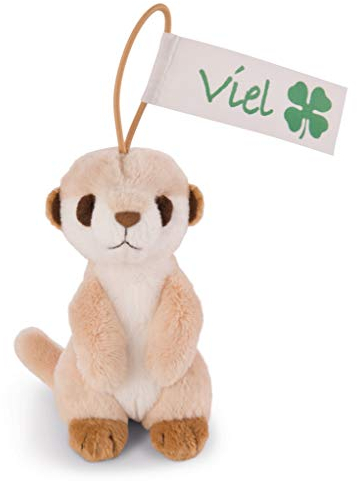 NICI 42780 Anhänger Erdmännchen viel Glück mit elastischer Schlaufe, 11 cm, beige/weiß