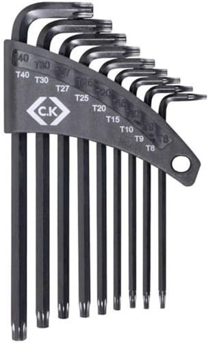 C.K T4409 hexagon nyckelset för TX manipulationssäker, uppsättning av 9