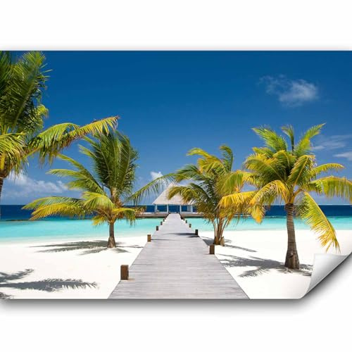 murando - Papier peint panoramique paysage 200x140 cm - Revêtement mural décoration salon - Design moderne - Bois arbres paysage mer ciel palmiers îles tropicales c-B-0539-a-a