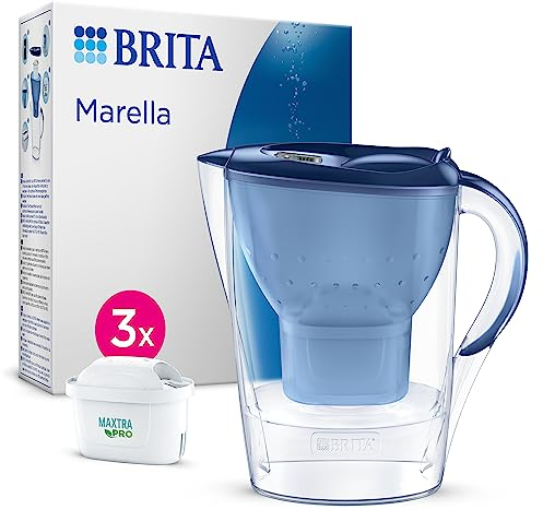 BRITA - Water filter jug - Marella Cool - 2,4L - Blue - incl. 3 MAXTRA PRO ALL-IN-1 water filter cartridges - Value pack