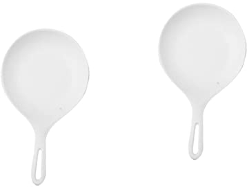 Platos para pizza, platos de fondue de melamina, color blanco, cuchara grande, olla caliente, plato chisporroteante