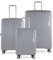 bugatti Hera 3er Hartschalen-Koffer-Set mit 4-Rollen (S,M,L), leichte Reise-Koffer aus PP Light und Handgepäck-Trolley, hellgrau