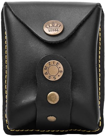 Pochette magnétique en cuir véritable pour lance-pierre - Porte-revues pour balles en acier - Durable - Noir